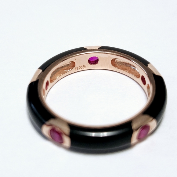 Rose Silver RUBY Eternity Ring - Picture 6 of 8